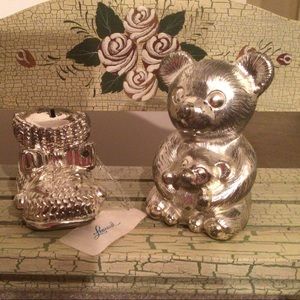 BUNDLE OF “2” VTG SILVER PLATE PIGGY BANKS